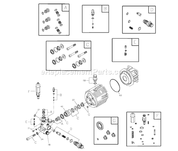 Page B Diagram and Parts List for 020231-2  Briggs and Stratton Pressure Washer
